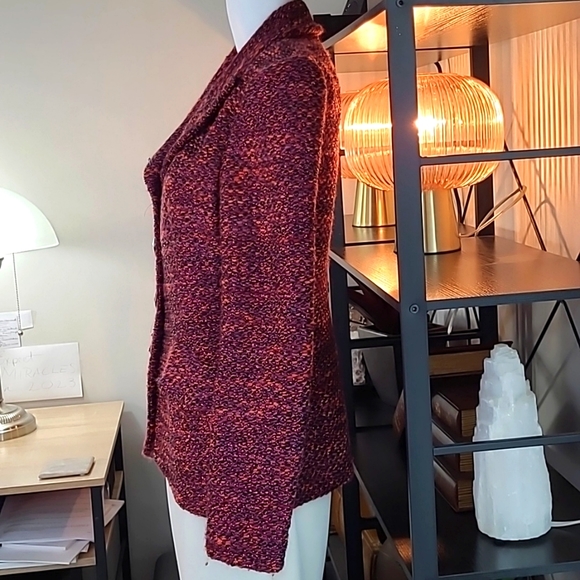 CHRISTIAN LACROIX Button-Up Wool Jacket in Dark Pink and Black - Picture 6 of 13